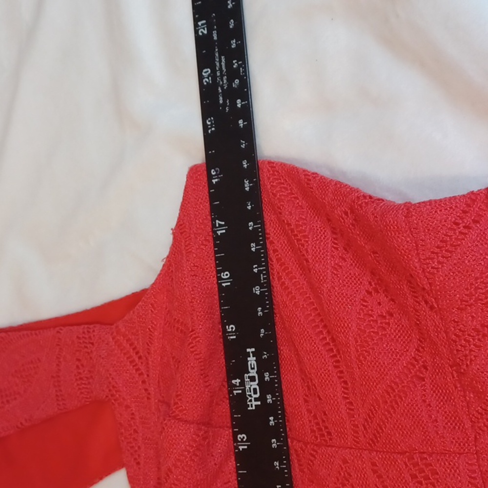 Y2K DressT Orange Lace Skater Dress Lined Bow Back Night Out 12 - Picture 10 of 13